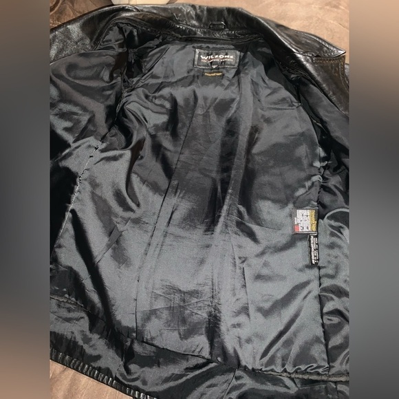Vintage Wilsons Black Leather Blazer Jacket with belt Women’s M - Picture 6 of 12
